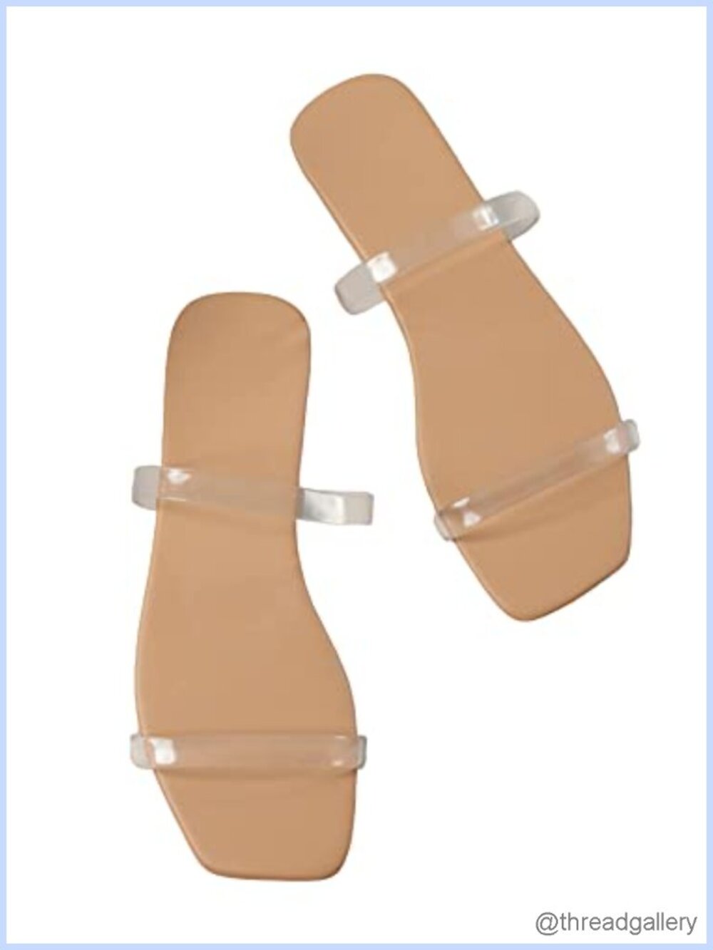 Women's Clear Strappy Slide Flat Sandals Slip-On Open Toe Ankle Strap